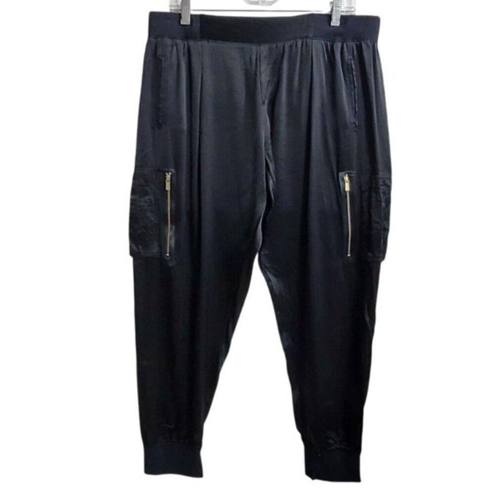 ATM Anthony Thomas Melillo Silk Cargo Pants Joggers Black L